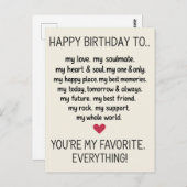 おもしろい誕生日カー男性へド夫ボーイフレンド ポストカード (正面/裏面)