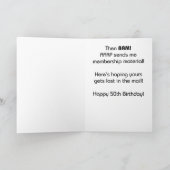 おもしろい誕生日カー祝ド： 50誕生日 カード (内部)