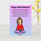 おもしろい誕生日カー祝ド： 50誕生日 カード (黄色い花)