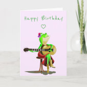 おもしろい誕生日カー遊ドのギター音楽 カード (正面)