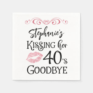 おもしろい誕生日キスをするA Decade Goodbyeカスタム スタンダードカクテルナプキン