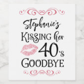 おもしろい誕生日キスをするA Decade Goodbyeカスタム ワインラベル (シングルラベル)