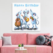 おもしろい誕生日キャンバス印刷マウス音楽バンド キャンバスプリント (インサイチュ (リビング))