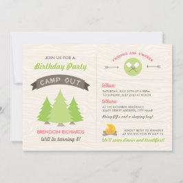 おもしろい誕生日キャンプアウト招待状 招待状