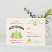 おもしろい誕生日キャンプアウト招待状 招待状 (スタンド正面)