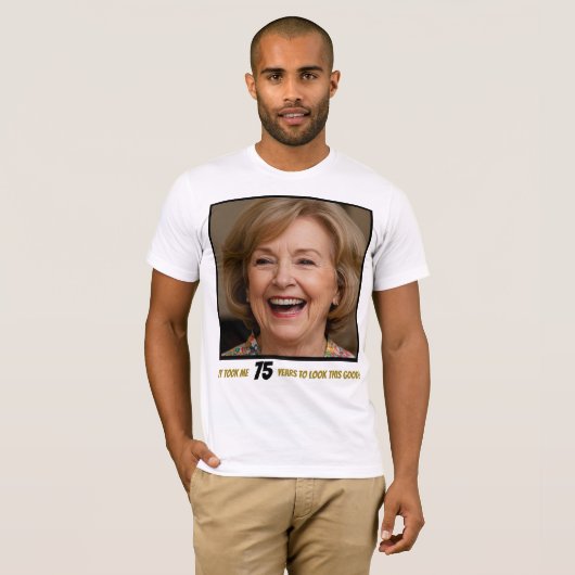 おもしろい誕生日クルーの写真年齢おもしろい笑わされる Tシャツ (正面フル)