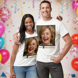 おもしろい誕生日クルーの写真年齢おもしろい笑わされる Tシャツ