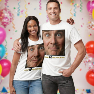 おもしろい誕生日クルーの写真年齢おもしろい笑わされる Tシャツ