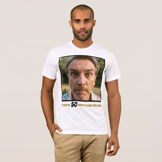 おもしろい誕生日クルーの写真年齢おもしろい笑わされる Tシャツ (正面フル)