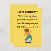 おもしろい誕生日グリーティングカード 招待状 (正面/裏面)