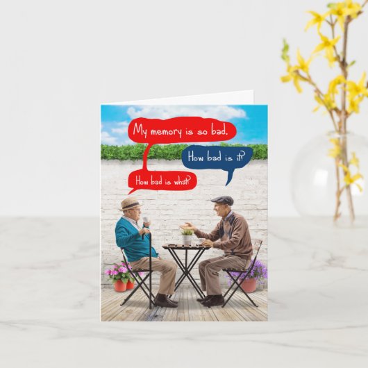 おもしろい誕生日グリーティングカード – 男性のメモリ不良 カード (黄色い花)