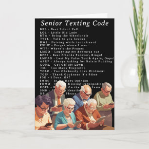 おもしろい誕生日シニアメールや文字を打つコード カード