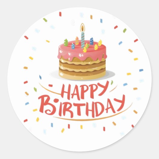 おもしろい誕生日シール ラウンドシール (正面)