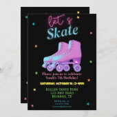 おもしろい誕生日スケートパーティー招待状 招待状 (正面/裏面)