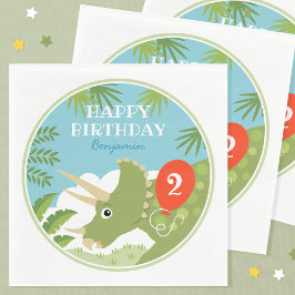 おもしろい誕生日トリケラトプス名前をカスタムする時代 スタンダードランチョンナプキン
