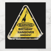 おもしろい誕生日ハングオーバー警告 ワインラベル (シングルラベル)
