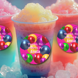 おもしろい誕生日バルーンパーソナライズされた優先 ラウンドシール