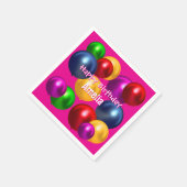 おもしろい誕生日バルーンパーソナライズされた スタンダードカクテルナプキン (角)