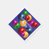 おもしろい誕生日バルーンパーソナライズされた スタンダードカクテルナプキン (角)