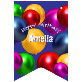 おもしろい誕生日バルーンパーソナライズされた バンティングフラッグ (第1の旗)