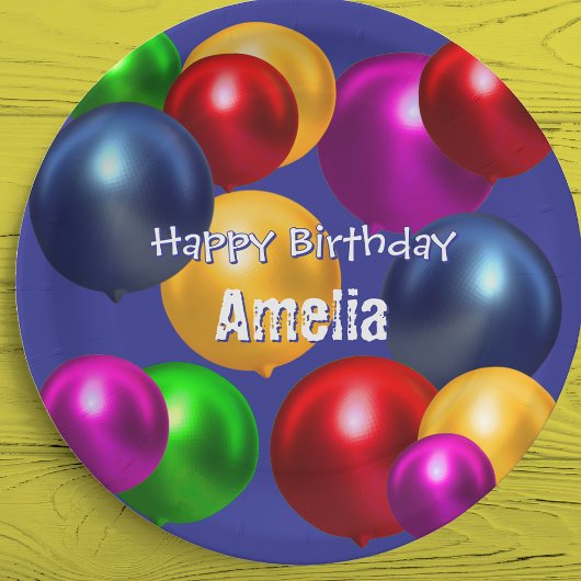 おもしろい誕生日バルーンパーソナライズされた ペーパープレート
