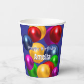 おもしろい誕生日バルーンパーソナライズされた 紙コップ (裏面)