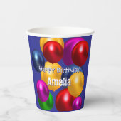 おもしろい誕生日バルーンパーソナライズされた 紙コップ (正面)