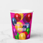 おもしろい誕生日バルーンパーソナライズされた 紙コップ (裏面)