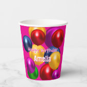 おもしろい誕生日バルーンパーソナライズされた 紙コップ (正面)