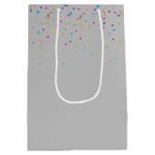 おもしろい誕生日バルーン顔オングレー ミディアムペーパーバッグ (裏面)