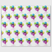 おもしろい誕生日バルーン顔 ラッピングペーパー (フラット)