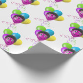 おもしろい誕生日バルーン顔 ラッピングペーパー (角)