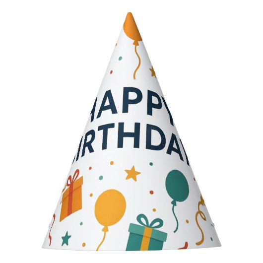 おもしろい誕生日パーティーのバルーンとギフト パーティーハット (正面)