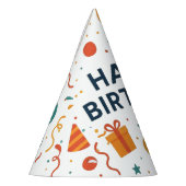 おもしろい誕生日パーティーのバルーンとギフト パーティーハット (左)