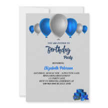 おもしろい誕生日パーティー色鮮やかなバルーン招待状