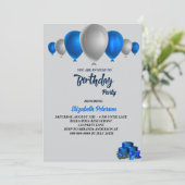 おもしろい誕生日パーティー色鮮やかなバルーン招待状 招待状 (スタンド正面)