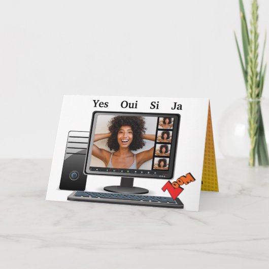 おもしろい誕生日ビデオ会議通話Sathireカード カード (正面)