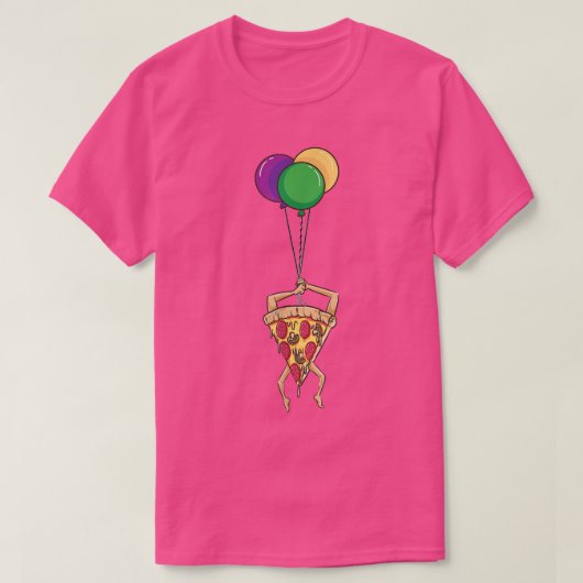 おもしろい誕生日ピザバルーンTシャツ Tシャツ (デザイン正面)