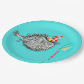 おもしろい誕生日フグパーティー ペーパープレート (アングル)