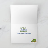 おもしろい誕生日フロッグパンズキュート熱帯花 カード (内部)