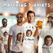 おもしろい誕生日ボーイ追加顔パーティーシャツ Tシャツ