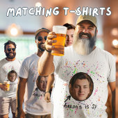 おもしろい誕生日ボーイ追加顔パーティーシャツ Tシャツ