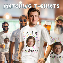 おもしろい誕生日ボーイ追加顔パーティーシャツ Tシャツ