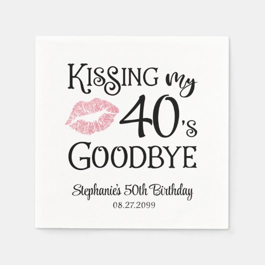 おもしろい誕生日マイキスをするディクシーズバイバイカスタム スタンダードカクテルナプキン (正面)