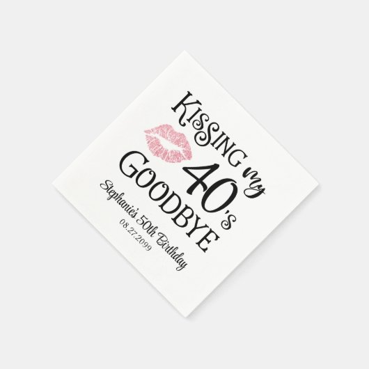 おもしろい誕生日マイキスをするディクシーズバイバイカスタム スタンダードカクテルナプキン (角)