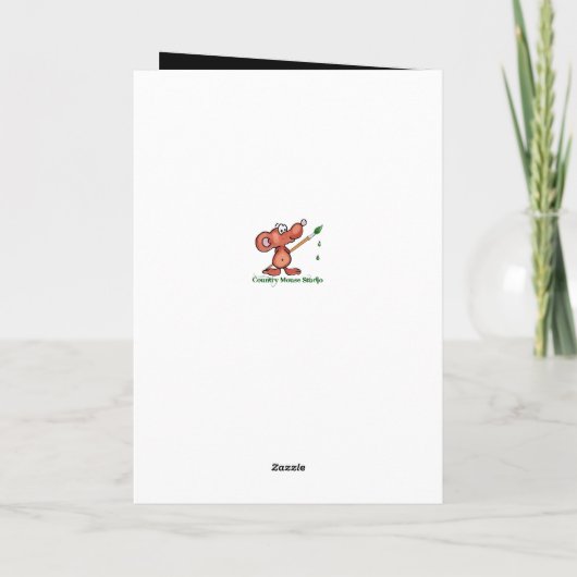 おもしろい誕生日ムース水カラー動物ユーモア カード (裏面)