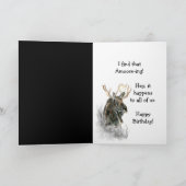 おもしろい誕生日ムース水カラー動物ユーモア カード (内部)