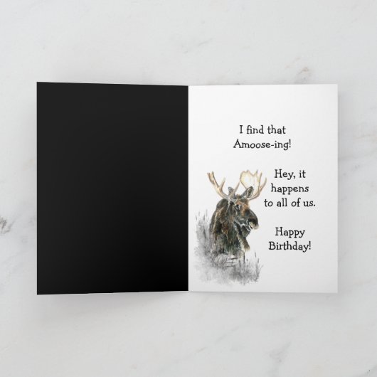 おもしろい誕生日ムース水カラー動物ユーモア カード (内部)