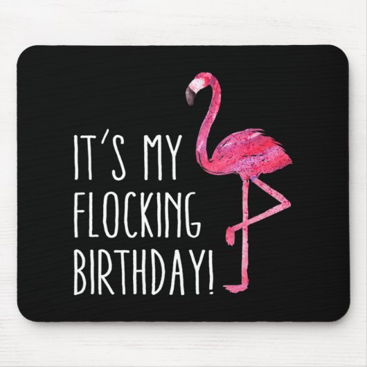 おもしろい誕生日メンズピンク水色フラミンゴTe マウスパッド (正面)