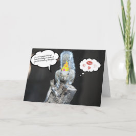 おもしろい誕生日リス、愛とキス カード